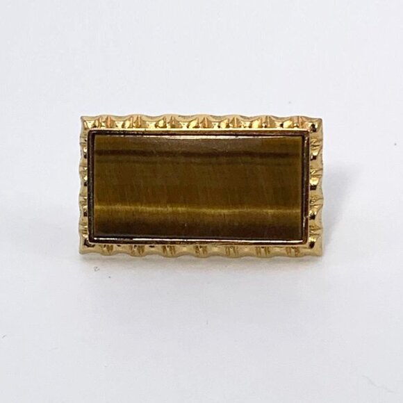 VINTAGE SENATOR Tiger's Eye Cufflinks and Tie Pin Set in Original Box! - Picture 3 of 7